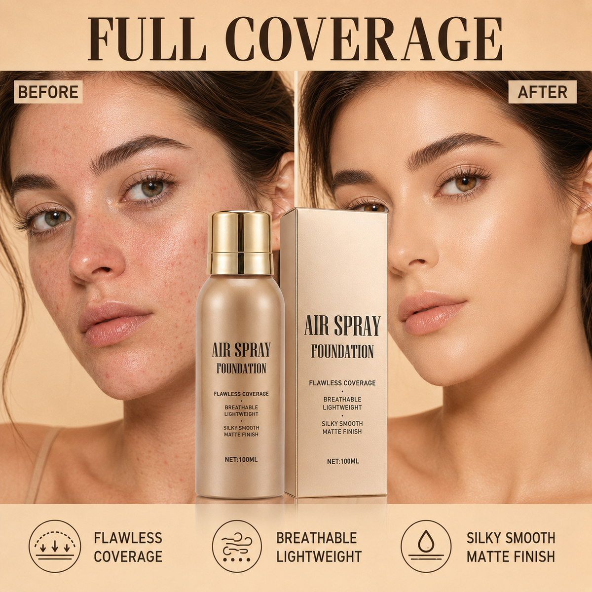 Waterproof Spray, Blend & Go — Flawless-Looking Coverage Without the Heavy Feel