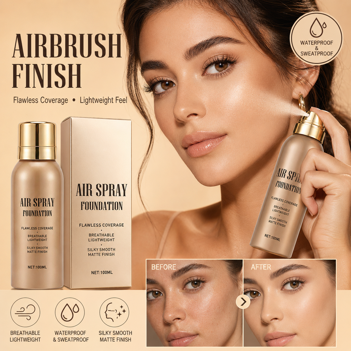 Waterproof Spray, Blend & Go — Flawless-Looking Coverage Without the Heavy Feel