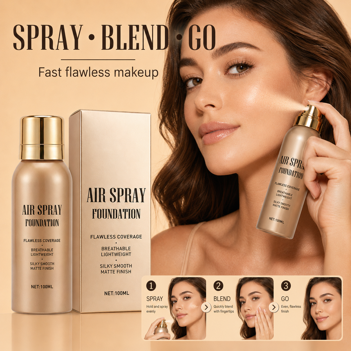 Waterproof Spray, Blend & Go — Flawless-Looking Coverage Without the Heavy Feel